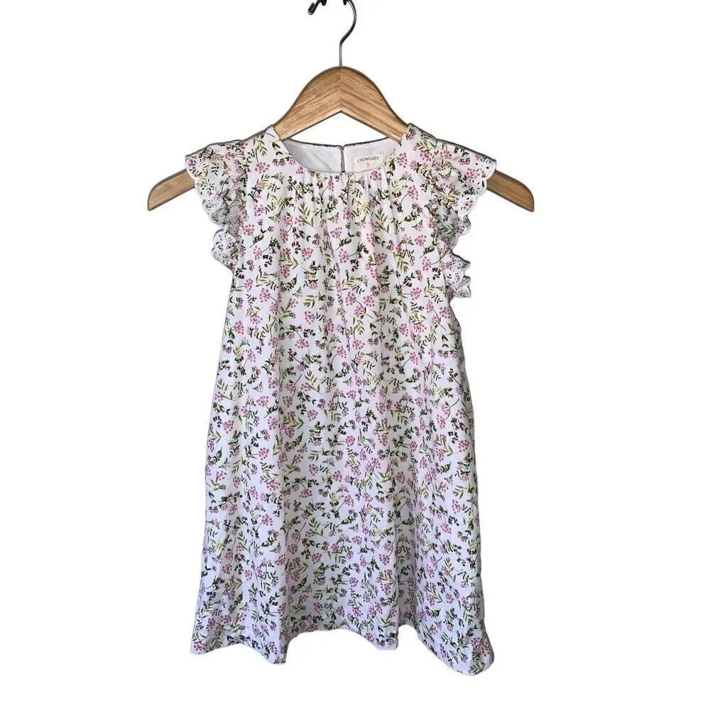 J.Crew Girls' eyelet-trim ruffle-sleeve dress in wisp floral